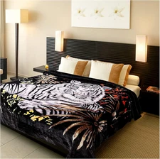 5.3 Lbs White Tiger Blanket Queen Size Heavy Thick Warm for Family and Friends -