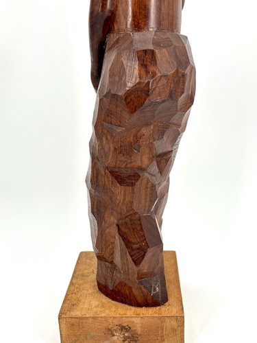 Vintage HAND CARVED SOUTH AFRICAN SCULPTURE OF A MAN Signed Daniel Mbongwa 59cm - Picture 14 of 24