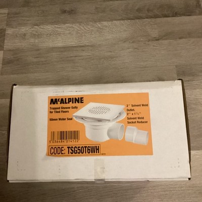 McAlpine TSG50T6WH 50mm Trapped Gully 2'' Horiz Outlet and 2'' x 1.5'' Reduzierstück