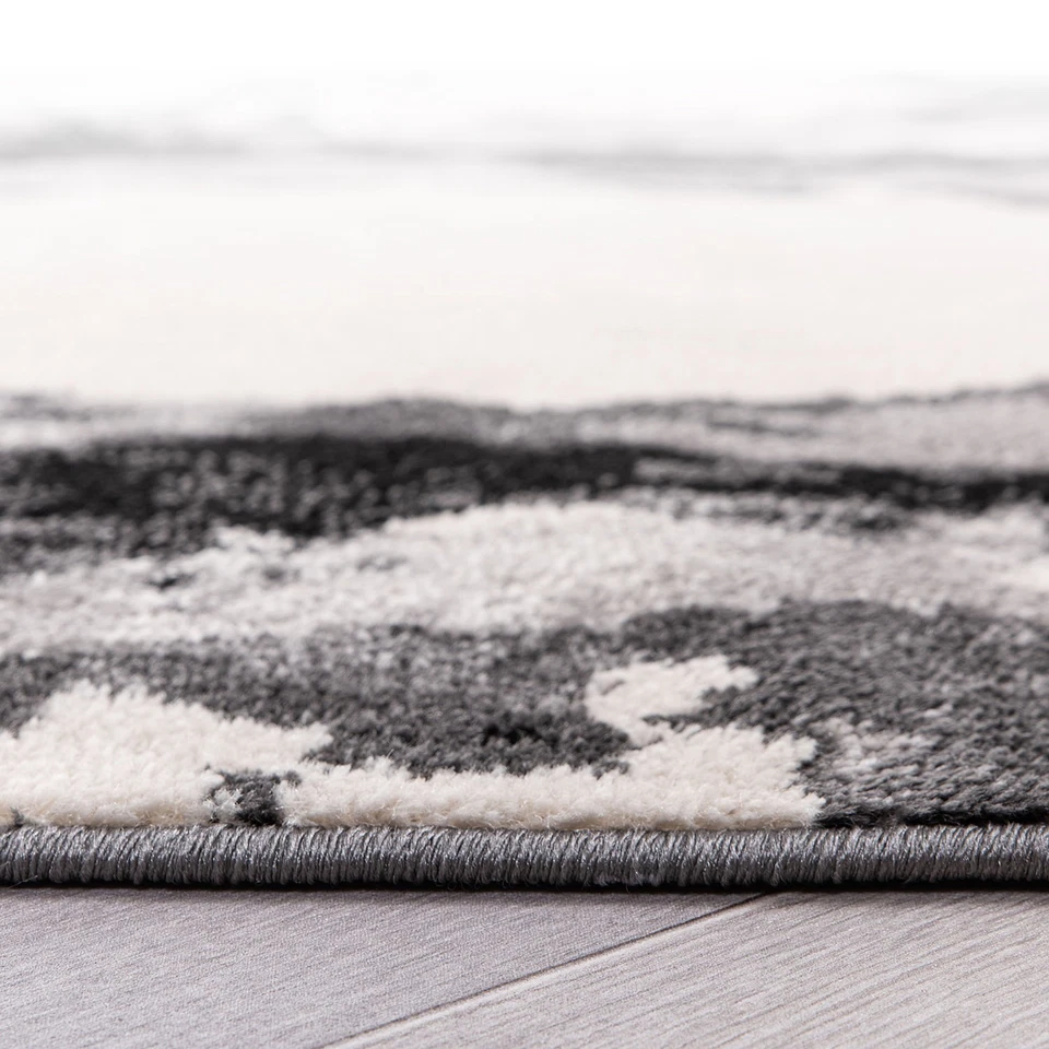 Rugshop Black Rug Contemporary Abstract Circles Carpet Living Room Rugs 8x10 Rug - Image 3 of 4