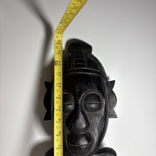 Vintage Wood Balinese Buddha Wall Mirror - 25 1/4" Tall x 7" Wide - Picture 5 of 6