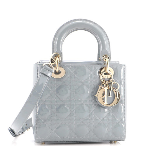Christian Dior Lady Dior Bag Cannage Quilt Patent Small