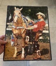 XLNT-COMPLETE •VINTAGE 1953 Roy Rogers/Trigger Puzzle•FRAME TRAY INLAY-11.5 x 15