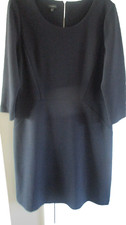 WOMENS TALBOTS BLACK RIBBED LINED DRESS size 16 Excellent Condition
