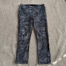 Lululemon Pace Rival High-Rise Crop 22” Velocity Mesh Black - Size 8