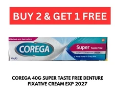 COREGA 40g Super Taste Free DENTURE FIXATIVE CREAM Exp 2027