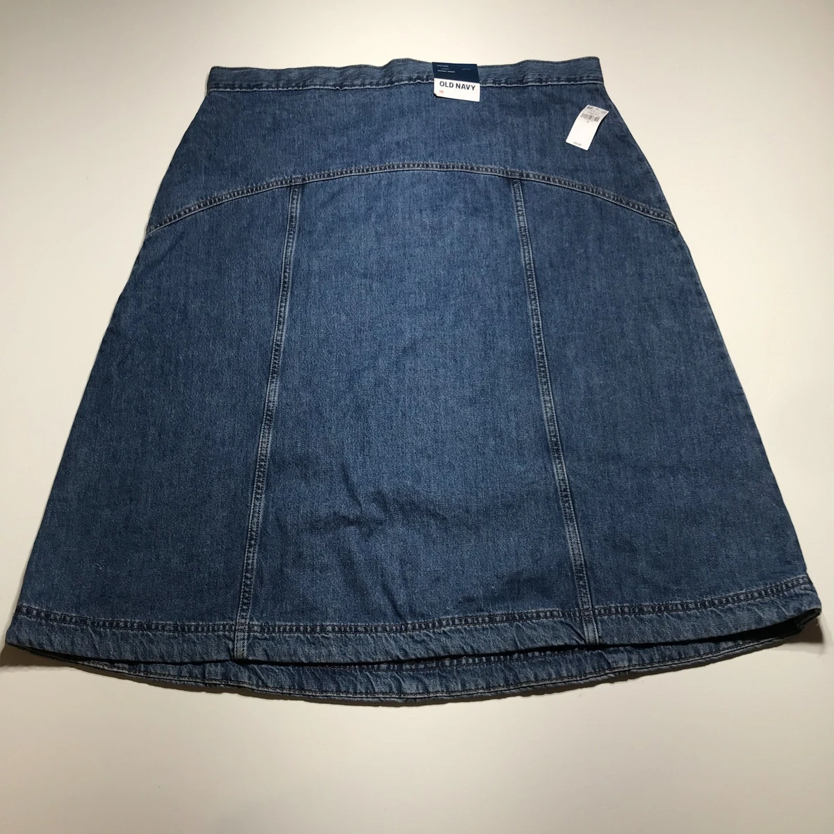Jupe Vintage St Michael Denim Années 90 - Taille 10 (W28) - Bleu Foncé