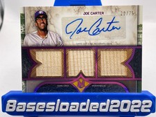 Joe Carter 2025 Topps Museum Collection Triple Bat Relic Auto /75 Blue Jays