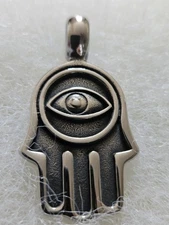 AAB Style Jewelry, Stainless Steel Hamsa Pendant. 10% OFF!