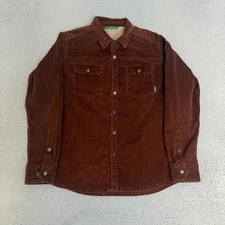 Stio Shirt Mens Size Large Brown Corduroy Long Sleeve Snap Button