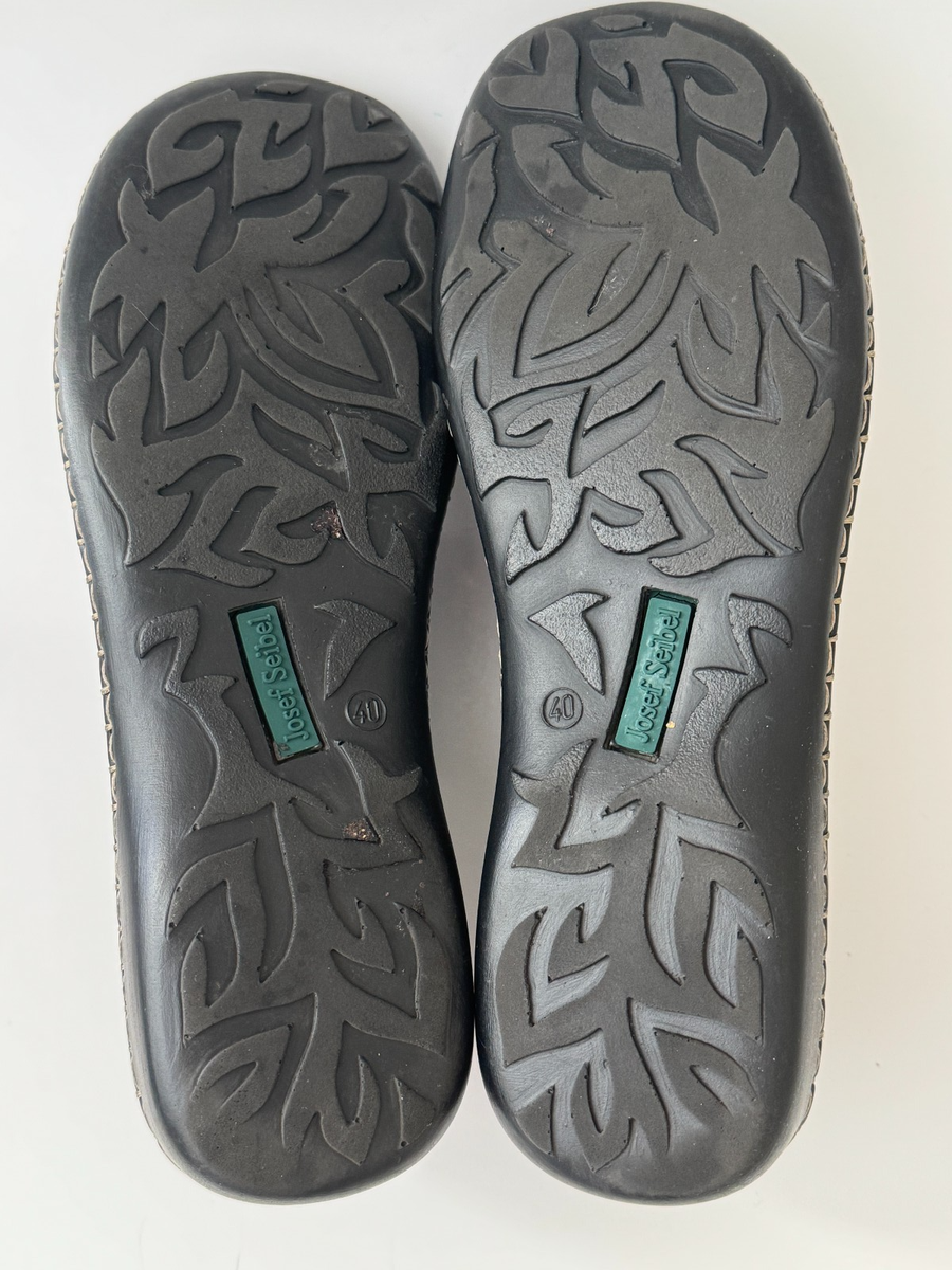 Josef Seibel Size 40 LINDSAY Dakota Black Leather Stitch Lace Up Shoes  90028