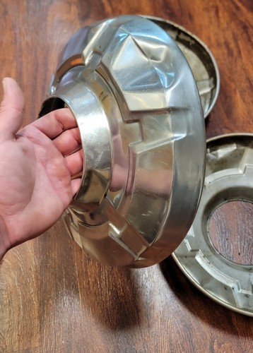 1973 1974 GMC K3500 Dana 60 1 Ton Dog Dish Hubcaps OEM Stainless Steel Big Hub - Picture 16 of 24