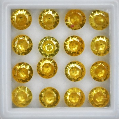 5,4 kt natürlicher gelber Saphir zertifiziert Rundschliff 5 x 5 mm Posten Ede...