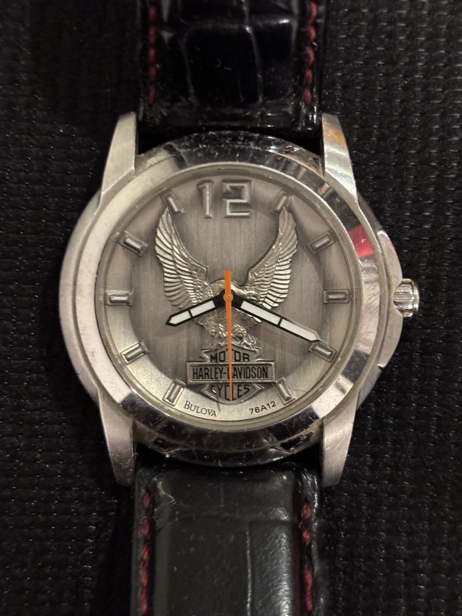 Bulova Harley-Davidson 76A12 40mm Silver Stainless Steel Case with