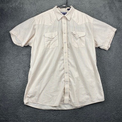 Vintage Single Stitch Panhandle Western Shirt Short Sleeve Button Up Cowboy  18