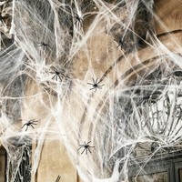 Halloween Deko Set 100G Spinnennetz 30 StüCk Spinnen Tischdekoration Party