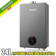 【90% NEW】Tankless Water Heater Natural Gas Indoor 7.5 GPM 170K BTU Instant Hot