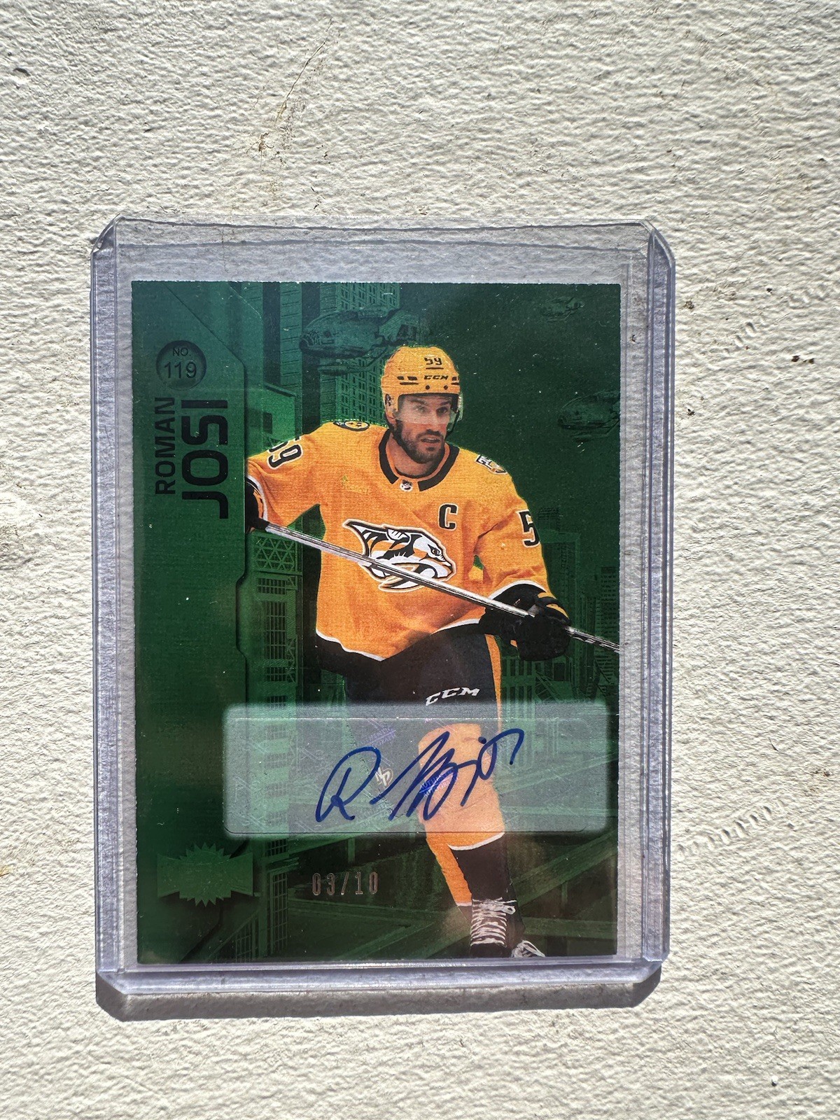 2023-24 Metal Universe Green Auto Parallel Roman Josi #7/10 Future HOF