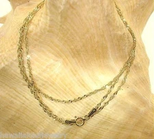 1.5MM SOLID 14K YELLOW GOLD DC SINGAPORE TWIST CHAIN NECKLACE 16"-24" 1.8-2.6GR
