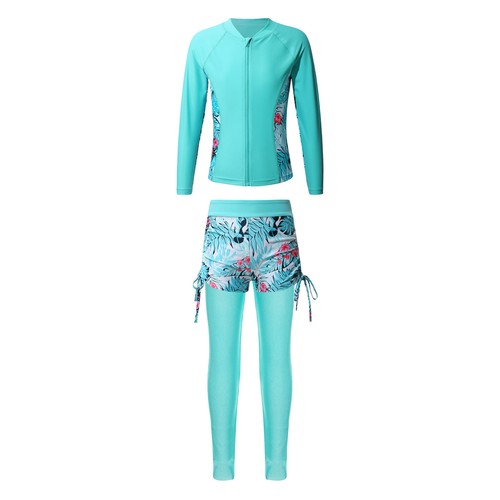 Kids Wetsuit Fashion Swimwear Water Beachwear Hawaiian Pants Zipper Set Suit - Picture 54 of 64