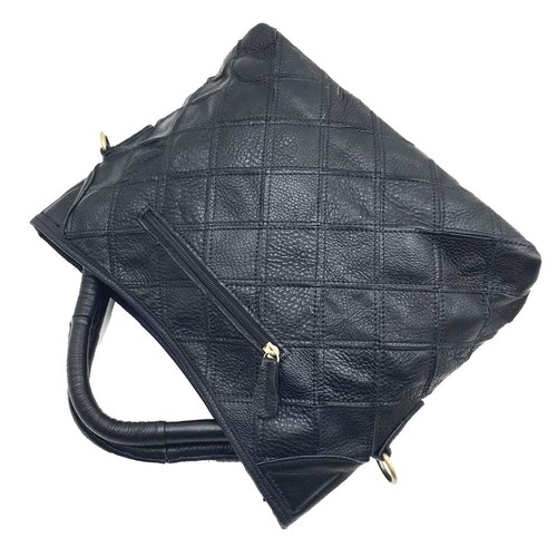 Multicolor Patch Real Leather Raw Edge Tote Shoulder Bag Purse Crossbody Handle - Picture 10 of 13