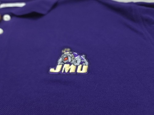 James Madison Dukes Shirt Double Extra Large Polo Purple Cutter Buck Mens - Picture 6 of 8