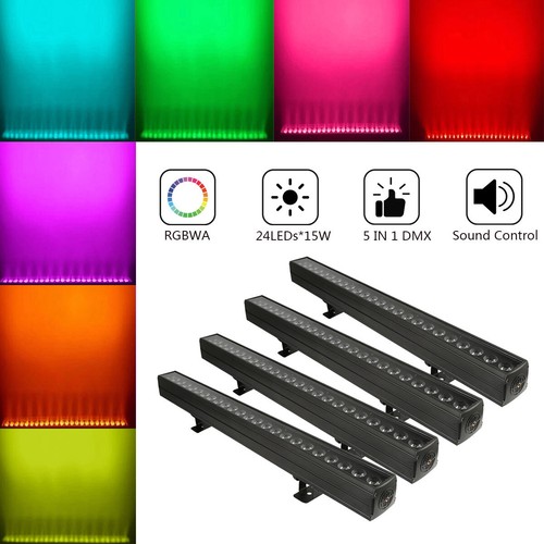 4x 270W RGBWA 5in1 LED Stage Wash Light Bar DMX DJ Disco Live Show Party Lights