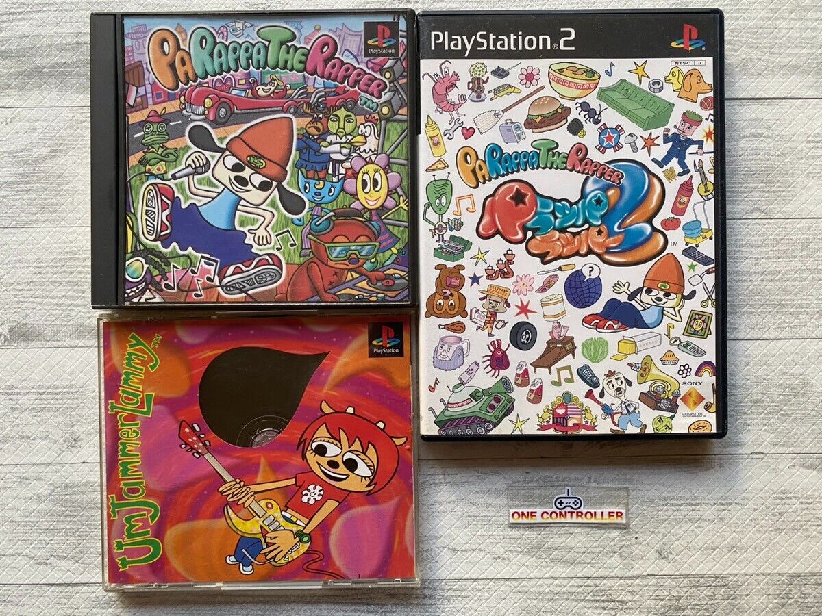 SONY PS 1 & 2 PaRappa the Rapper & 2 & Um Jammer Lammy set SONY PS 1 & 2 PaRappa the Rapper & 2 & Um Jammer Lammy set