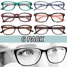 Ladies Reading Glasses 6 Pack Fashion Readers Eyeglasses Assorted New Pick Power