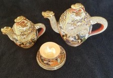 Vintage Dragon Ware Tea Set 1 Cup, Plates, Teapot  Milk Pot Japan Hand Painted