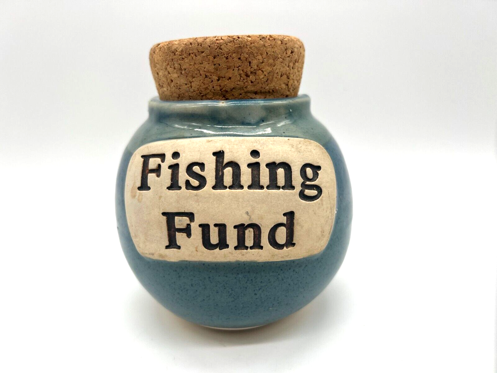 Fishing Fund North Carolina Tumbleweed Pottery Ceramic Savings Jar Bank