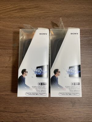 Lot of 2 Sony TDG-BR250 Rechargeable Active 3D Adult Glasses Black