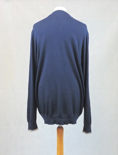Herren Ben Sherman Rundhals Gekippt Baumwolle Strick Marineblau Pulli Größe 3XL - Bild 3 von 4