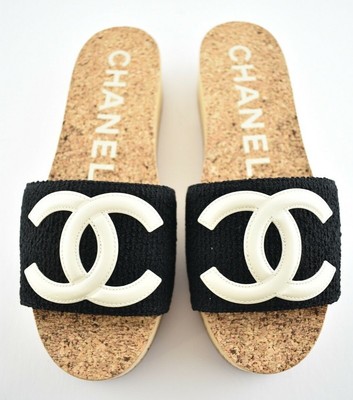 chanel women's slide sandals