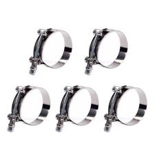 5PCS 301 Stainless Steel T Bolt Clamp 70mm-78mm For ID 2.5" 63mm Silicone Hose