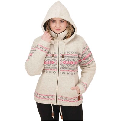 Wolljacke Jacke Wolle Damen Gefütterte Wolljacke Strickjacke Goa