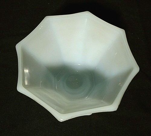 COMPOTA DE VIDRIO DE LECHE BLANCA VINTAGE - 6" DIÁMETRO - PATRÓN DE UVA - GRANO DE GUIJARRO FI - Imagen 3 de 3