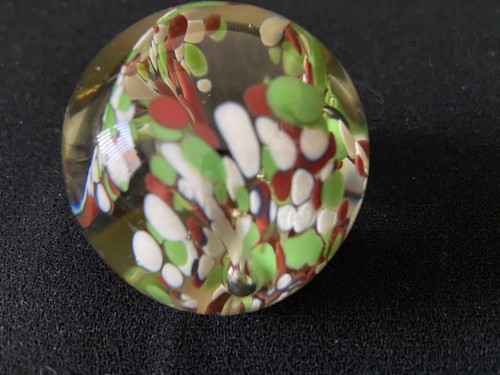 Vintage small glass Paperweight Green and White Tree Branches Flowers 7" - Picture 2 of 4