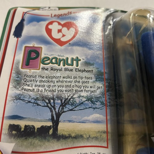 2000 Ty Teenie Beanie Baby McDonald's Legends Peanut The Royal Blue Elephant - Imagen 2 de 7
