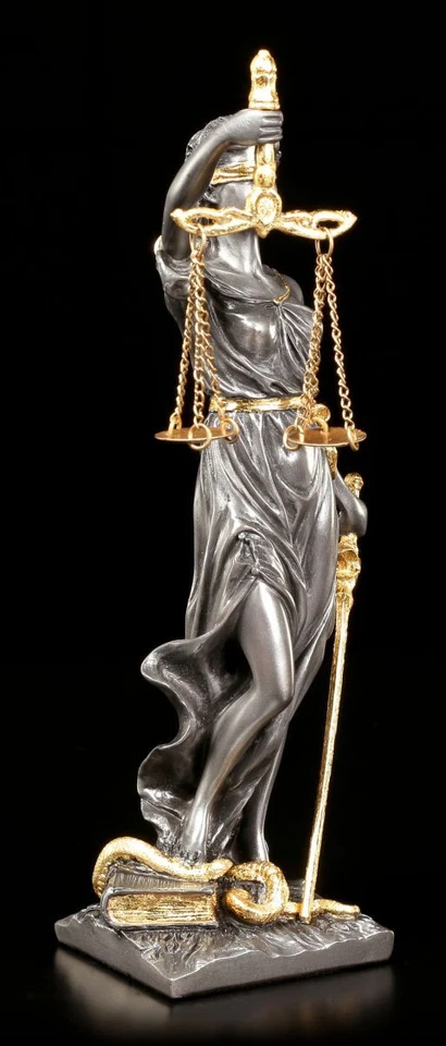 Giustizia Figura - Dea Il Giustizia - Veronese Foglia Oro Accenti - Immagine 3 di 4