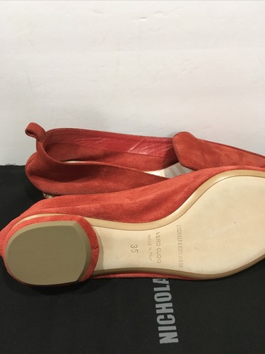 Nicholas Kirkwood 18mm Beya Suede Loafers Poppy Red Size 35 Nwob - Picture 4 of 6