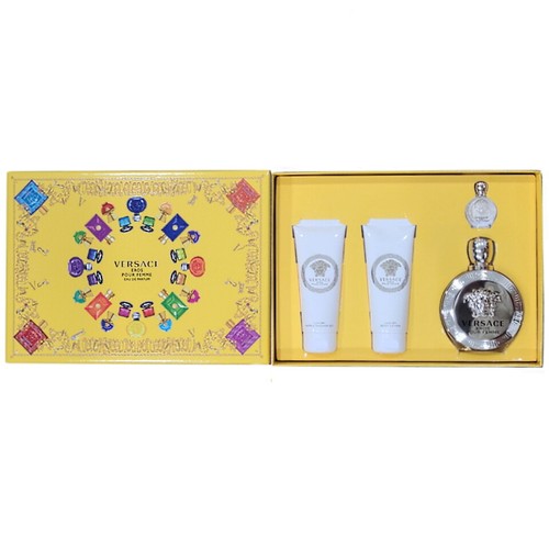 VERSACE EROS POUR FEMME 4 PIECE GIFT SET( 3.4 OZ EDP 3.4 OZ BODY LOTION 3.4  OZ | eBay