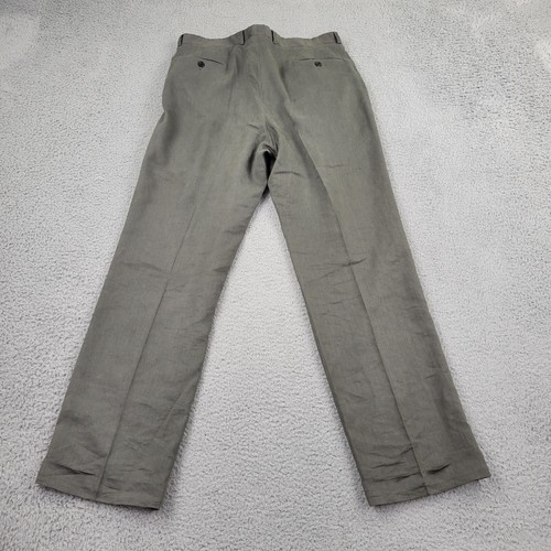 Armani Dress Pants Mens 40x34 Dress Pants Pleated meas 34x33 Gray - Picture 2 of 12