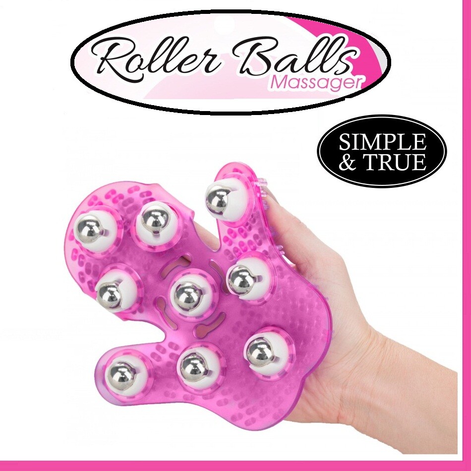 Sex Toys Guanto Da Massaggio Con Sfere In Acciaio Roller Balls Massager Pink