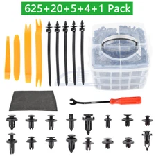 655Pcs Plastic Rivets Fastener Fender Bumper Push Pin Clips With Remover Tool