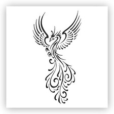Phoenix 2 Bird Stencil - Choose a Size - Laser-Cut Reusable Plastic
