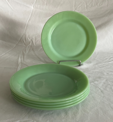 Vintage Lot Of 5 Fire King Jadeite 9 Inch Plate Restaurant Ware