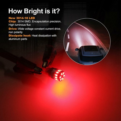 Bombillas de luz LED AUXBEAM T10 Canbus rojo súper brillante 168 2825 194 - Imagen 6 de 12