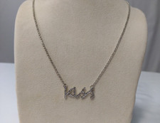 Kiss Band Rhinestone Women's Necklace 18" Silver Tone