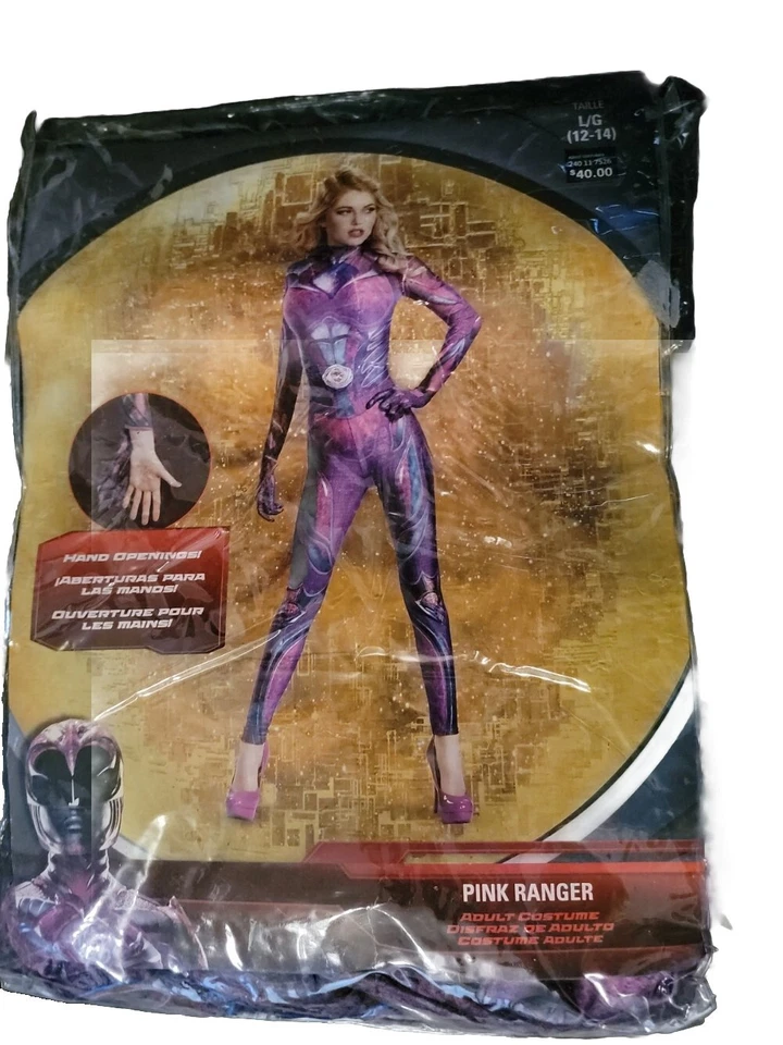 Disfraz Rosa Power Ranger Adulto L (12-14) Body Halloween Juegos con disfraces y peluca NUEVO Foto 2 de 4